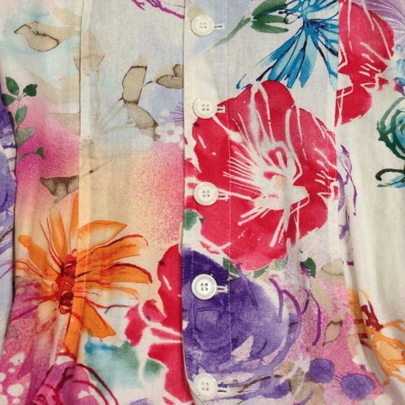 Coldwater Creek women’s floral jacket s 10 - Picture 3 of 8